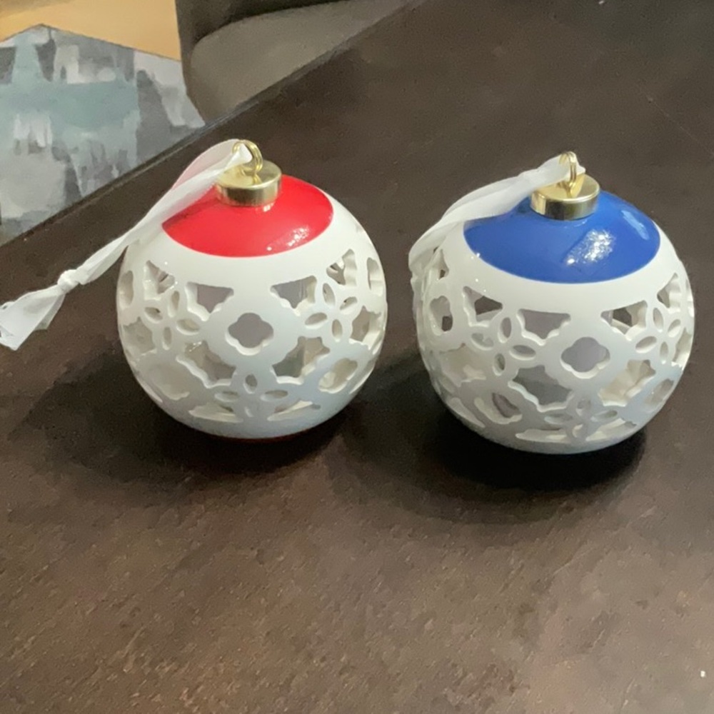 Festive Red, gold and Blue Holiday Ornaments